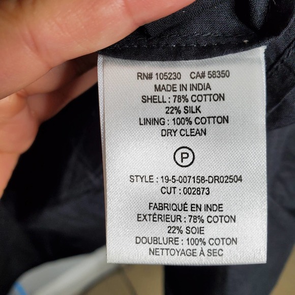 JOIE • Black Mishika Cotton Silk Blend Drawstring Victorian Dress Sz XXS - Picture 7 of 9